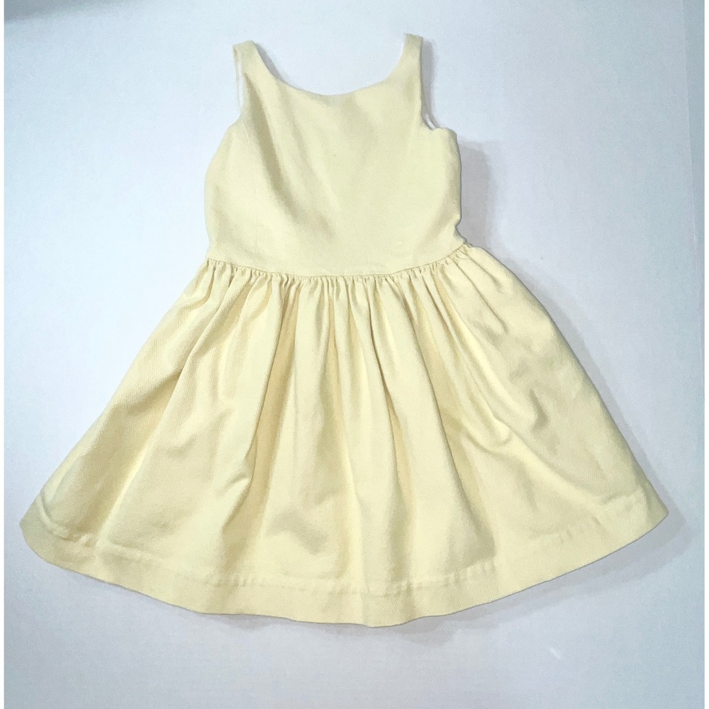 Polo Ralph Lauren‎ Dress Girls 8 Yellow Pique Sleeveless V-Back Button